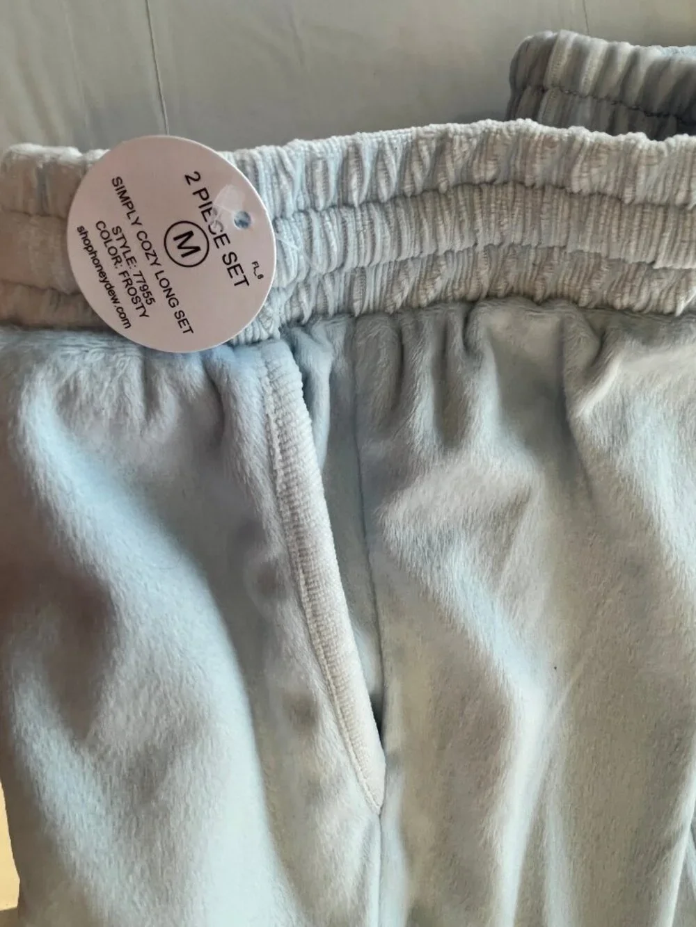 NEW Honeydew Simply Cozy Sleigh Pajama Set Frosty Blue Medium